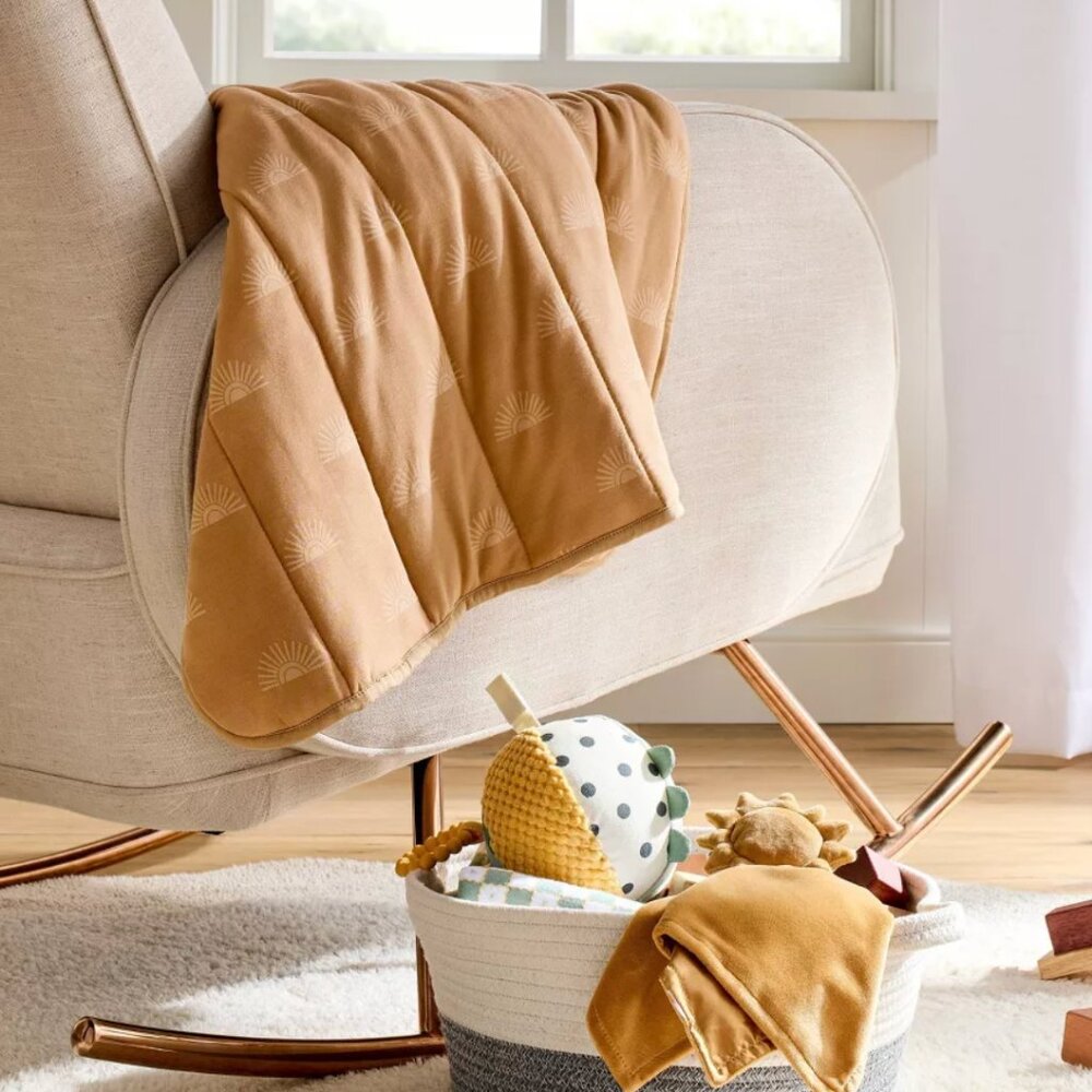 Cloud Island Jersey Quilted Blanket Baby Suns Yellow Mustard Bamboo One‎ 30x40 - Picture 3 of 9